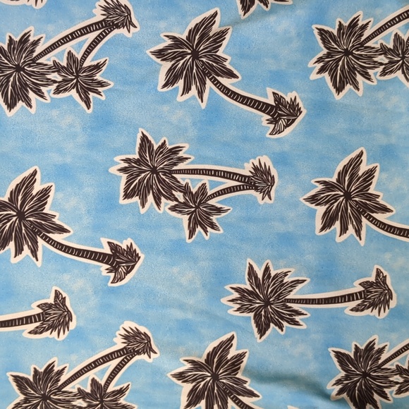 Bad Birdie Men's Large Golf Polo Shirt Blue Palm Tree Print - Picture 5 of 5